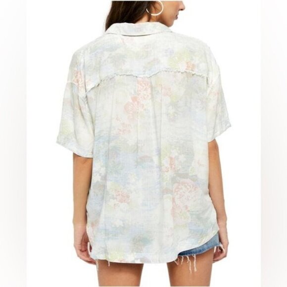 NWT Free People We The Free  Share Good Vibes Button Down, Sz Small - Picture 4 of 15
